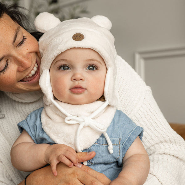 Tuque Ourson pour bébé en Minky (6-12m)